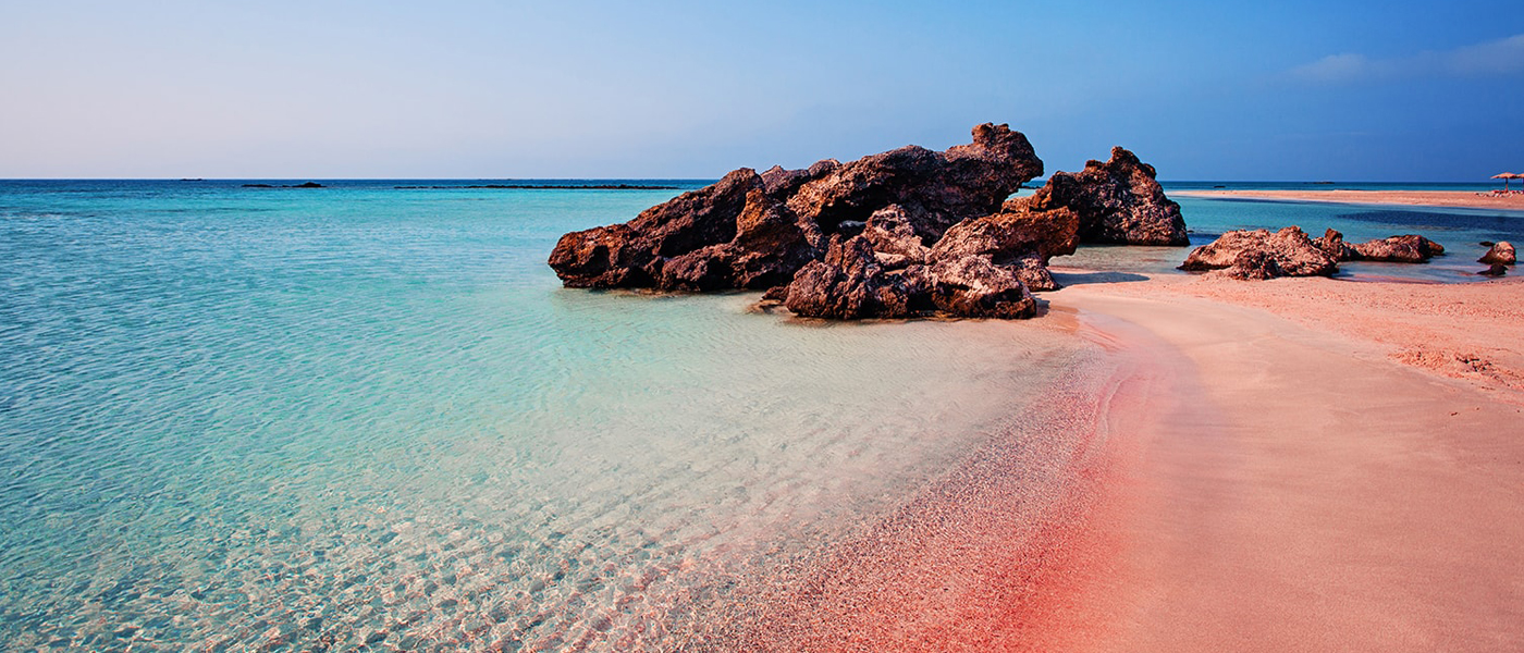 Creta Elafonissi Spiaggia Rosa Spiaggia Di Elafonissi Con La Sabbia Rosa Su Creta Grecia